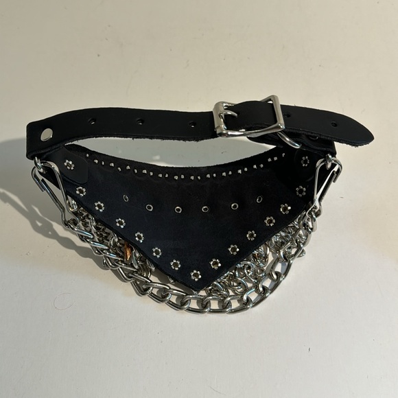 Leather Gothic Motorcycle Bullet Studded Adjustable boot strap accessory - Picture 4 of 4